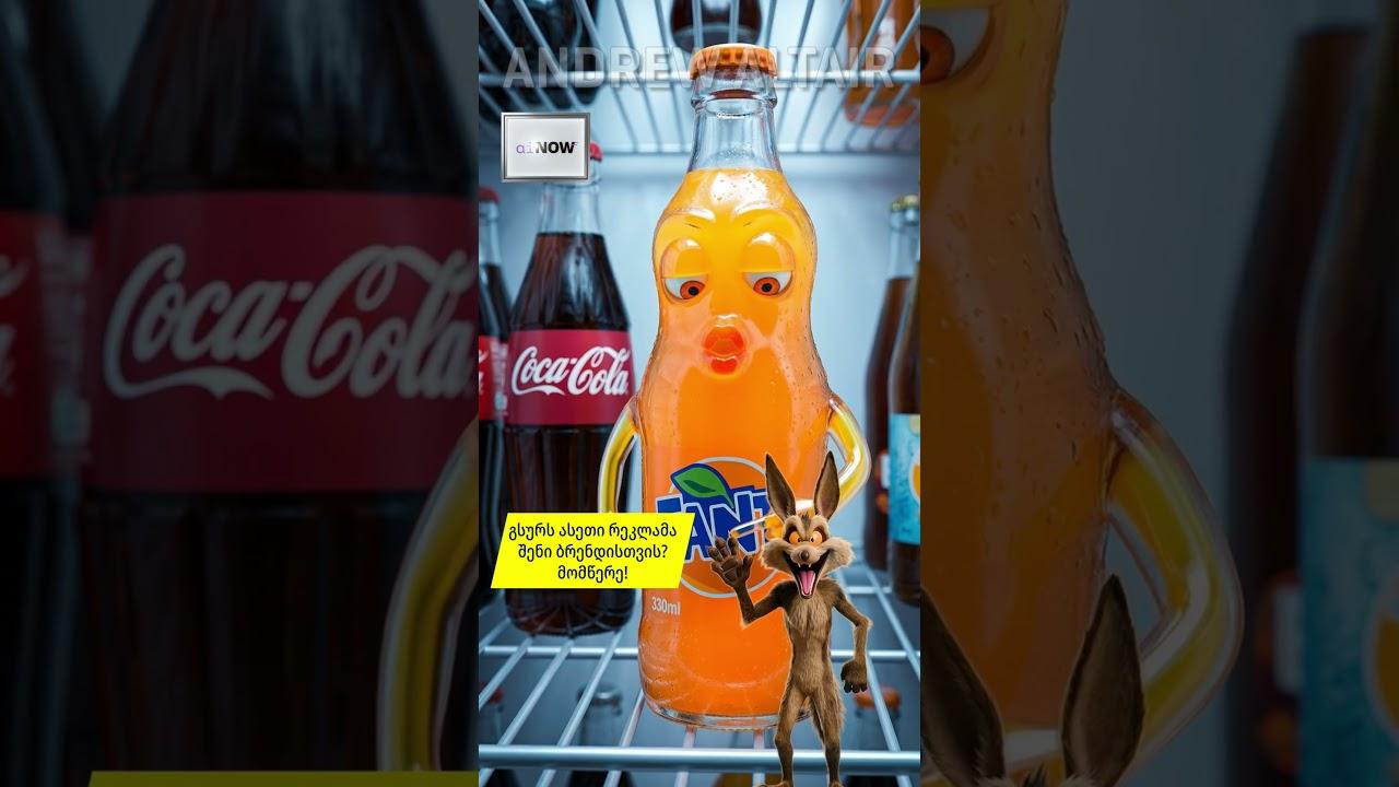 🥤 კოკა-კოლა თაროს ცენტრში დგას